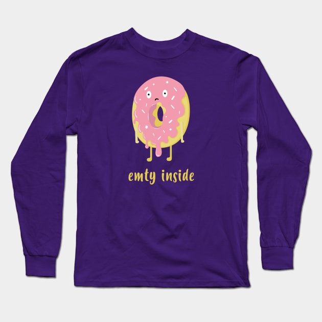 Funny doughnut emty inside Long Sleeve T-Shirt by Marzuqi che rose